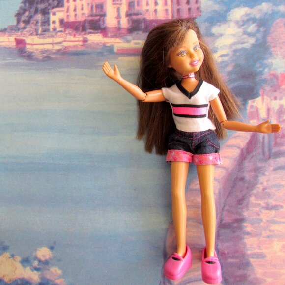 WEE 3 FRIENDS CLOTHES: DRESS, TOPS, SHOES, SKIRT, SHORTS, 6 ITEMS, PRETTY PINK - Picture 9 of 10